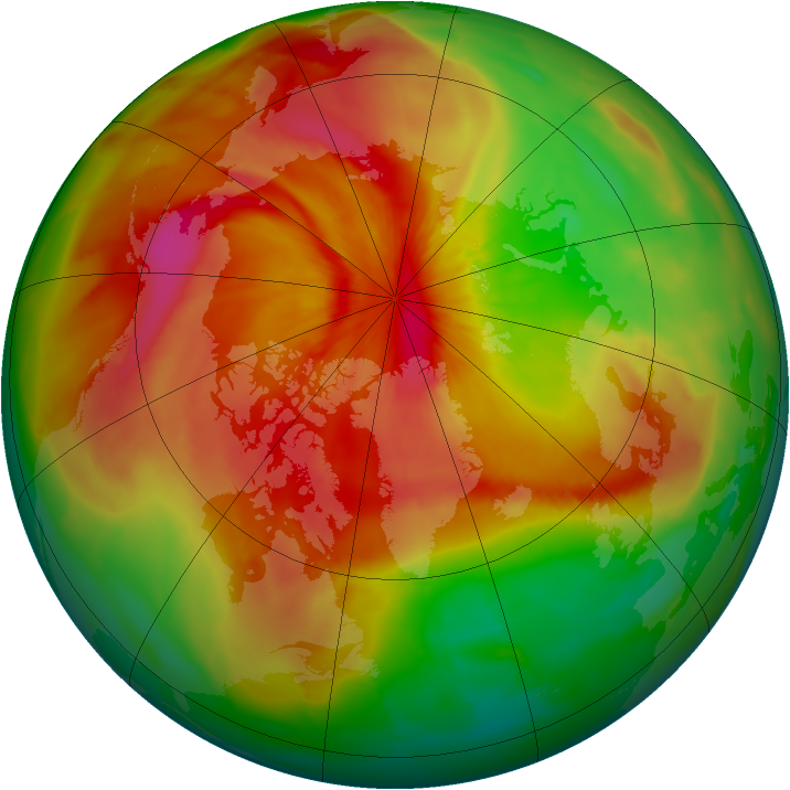 Arctic ozone map for 01 April 2015